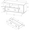 TV Stand, Console, Media Entertainment Center, Storage Cabinet, Drawers, Contemporary & Modern - Espresso - Image 5
