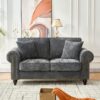 3 And 2 Seater Sofa With Rolled Arms, Tufted Upholstered Couch - Gray - Image 8