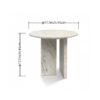 Natural Marble Coffee Table, Snow Mountain, Semi Polished Surface - White - Image 3