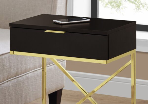 Accent Side Table, Storage Drawer, Contemporary & Modern - Espresso