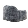 Living Room Bean Bag Sofa Chair With Memory Foam Fillings, Soft Upholstered Bean Bag Armchair - Black / Gray - Image 5
