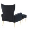 Modern Accent Chair With Ottoman, Comfy Armchair For Living Room, Bedroom, Apartment, Office - Black - Image 17