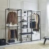 Fiona - Freestanding Walk In Wood Closet System & Metal Frame Melamine - White - Image 2