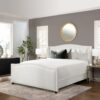 Carmen - King Upholstered Wingback Panel Bed Frame - Antique White - Image 10