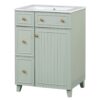 24" Bathroom Vanity Cabinet With Sink - Green - Image 12