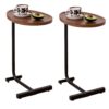 C-Shaped Side Tables (Set of 2), Small Sofa Table For Small Spaces, Living Room, Bedroom - Brown - Image 7