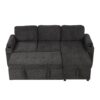 Convertible L Shaped Sofa Couch With Storage, Cup Holders, USB Ports - Black - Image 13