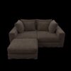 4 Seat Sofa, Deep Seat Couches With Soft Pillows And Movable Ottoman, Convertible Sofa Lounge Chair, For Living Room - Camel - Image 13