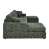 3 Piece Corduroy Double Chaise Sectional Sofa - Green - Image 4