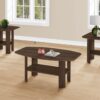 Table Set, Coffee, End, Side, Accent, Living Room Transitional (Set of 3) - Walnut - Image 5