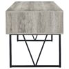 Charm - Writing Desk With 4 Drawers And Open Shelf - Driftwood / Gray - Image 8