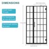 Pivot - Frameless Shower Door With Pattern Glass, Open Entry Design - Matte Black - Image 3