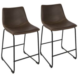 Duke - Industrial Counter Stool Stitching (Set of 2) - Espresso