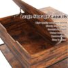 Rustic Flip Top Coffee Table With Hidden Storage - Black / Brown - Image 21