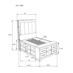 Messa - Full Bed With Bookcase Headboard And Storage - Black / Gray