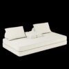 Multifunctional Convertible Sofa Bed With 2 Tumbler Backrests And 2 Pillows, Diy Modern Upholstered Couch - Beige - Image 23