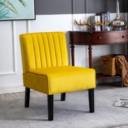 Reese - Mid-Century Modern Accent Chairs With Minimalist Design, Elegant Upholstery And Legs (Set of 2) - Yellow