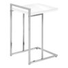 Accent Table, C - Shaped, Glossy Contemporary And Modern - White - Image 2