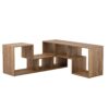 Minimalist 2 Pieces Cube TV Stand With Open Storage Shelves - Natural Wood - Image 17