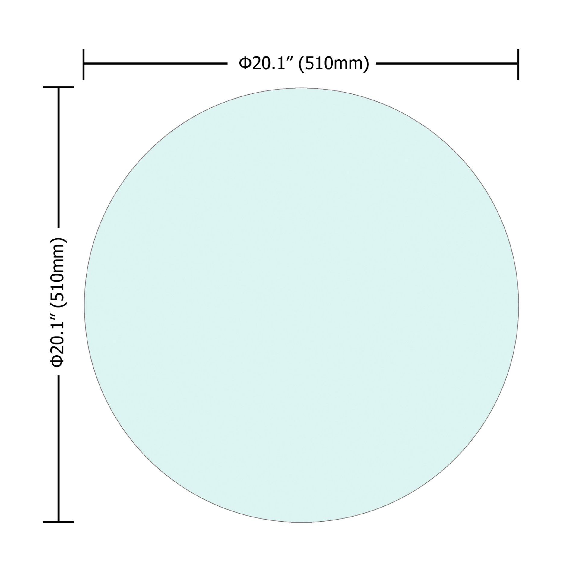 20" Round Tempered Glass Table Top Clear Glass 1 / 4" Thick Round Polished Edge - Transparent - Image 3