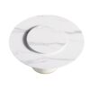 Modern Artificial Stone Round Plywood Base Dining Table, Can Accommodate 8 People, Artificial Stone Turntable (Not Including Chairs) - White / Beige - Image 5