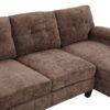 Modern U Shaped Sectional Sofa With Dual Chaise Lounges Storage Pockets And Armrest Pillows - Brown - Image 20