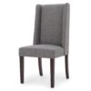 High Back Dining Chair (Set of 2) With Wingback Design And Birch Legs - Dark Gray - Image 9