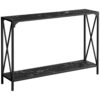 Accent Console Table For Entryway, Marble Contemporary & Modern - Black - Image 7