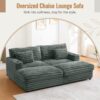 Oversized Double Chaise Lounge Sofa Bed Cloud Couch Upholstered Sleeper Sofa Daybed With 2 Supportive Pillows, USB Ports And Cup Holders - Dark Gray - Image 5