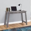 Computer Desk For Home Office, Laptop, Storage Drawers, Modern - Gray - Image 4