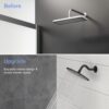 8" Shower Arm With Flange, Adjustable Angles - Matte Black - Image 8
