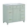 36" Bathroom Vanity With Sink, Soft Close Doors, Adjustable Shelves, And Hairdryer Storage - Green - Image 12