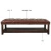 Bedroom End Of Bed Bench Tufted Upholstered End Of Bed Bench End Of Bed Entrance Shoe Bench, 60" With Nailhead Trim And Shelf Bedroom Upholstered Leather Bench Living Room Shoe Rack Footstool - Dark Brown - Image 11
