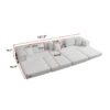 Oversized Upholstered Sectional Sofa Couch Set, Modular L Shaped Floor Sofa Set With 6 Pillows For Living Rooms - White - Image 16