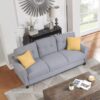 Modern Living Room Sofa Set Linen Upholstered Couch Furniture For Office, Home - Light Gray / Blue - Image 10