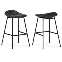 Dafney - Bar Stool (Set of 2) - Distressed Charcoal Gray
