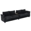 Modern 4 Seater Corduroy Sofa Couch With USB Ports And Hidden Storage - Black - Image 10