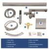 Free Standing Tub Faucet With Hand Shower, Bathroom Tub Filler - Brushed Nickel - Image 7