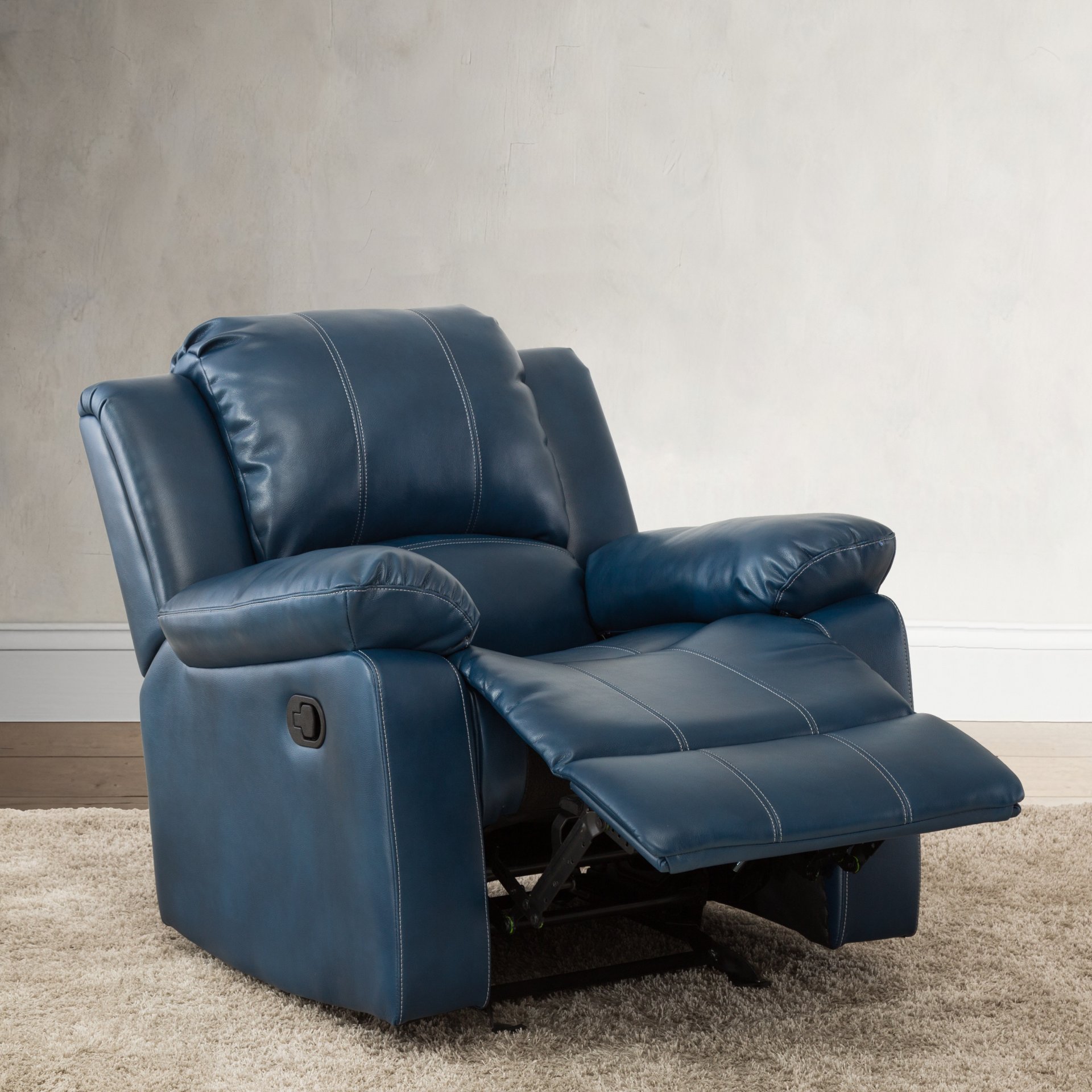 Charlotte - Gel Recliner With Gliding And Reclining Functionality - Navy Blue - Image 4