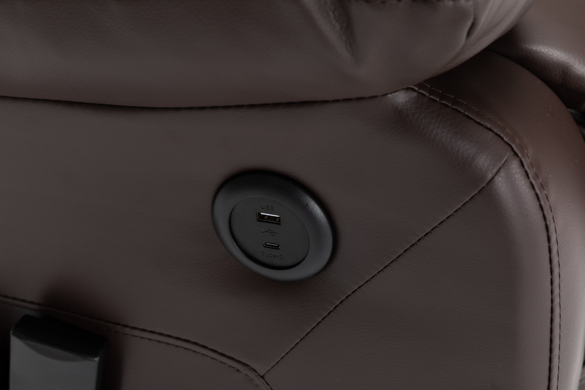 Electric Power Massage Recliner Chair - Dark Brown - Image 12