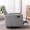 Modern Upholstered Rocker Nursery Chair Plush Seating Glider Swivel Recliner Chair - Gray - Image 21