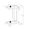 Glass Side Table, Acrylic End Table, Glass Top C Shape Square Table With Metal Base For Living Room, Bedroom, Balcony Home And Office - Chrome - Image 3