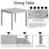 5 Piece Wooden Dining Table Set, Kitchen Table Set With A Square Table And 4 Upholstered Chairs, Wooden Dining Room Table With Crystal Decoration And Chairs Set For Kitchen, Dining Room - Silver Gray - Image 6