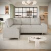 Versatile L Shaped Sofa Bed With Storage, Cup Holders, USB Ports Chenille - Beige - Image 9