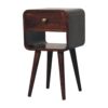 Mini Curved Nightstand With Lower Slot - Walnut - Image 3