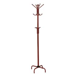 Free Standing Coat Rack 12 Hooks For Entryway - Red
