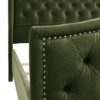 Marcella - Queen Upholstered Shelter Headboard Bed Set - Olive Green - Image 8