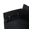 Modern 4 Seater Corduroy Sofa Couch With USB Ports And Hidden Storage - Black - Image 20