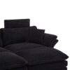 Modern Corduroy, Deep Seat Sectional Sofa With Ottomans, Comfortable Cloud Sofa - Black - Image 10