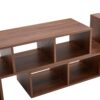 Minimalist Cube TV Stand With Adjustable Open Storage Shelves - Acacia Wood - Image 17